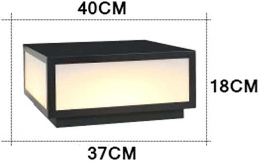 SLAWA Outdoor Post Caps Light With Pier Mount Base Column Cap Lamps Black Waterproof Pole Lantern Light Fixture Square Exterior Pillar Lamp Outdoor Lighting Aluminum Landscape Light For Path Lawn Yard