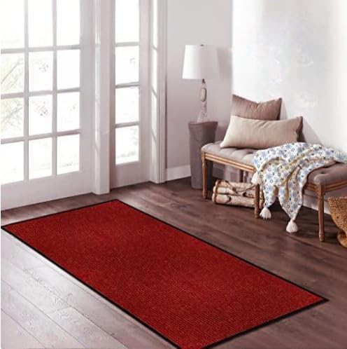 LuxUrux® Durable Rubber 3'x5' Commercial Door Mat - Heavy Duty, Indoor/Outdoor, Easy Clean, Waterproof, Commercial Floor Mat for Entry, Patio, Garage - Stylish Striped Gray Design (3 x 5 Feet)