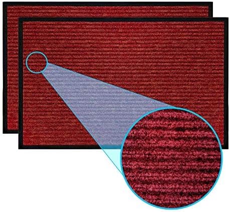LuxUrux® Durable Rubber 3'x5' Commercial Door Mat - Heavy Duty, Indoor/Outdoor, Easy Clean, Waterproof, Commercial Floor Mat for Entry, Patio, Garage - Stylish Striped Gray Design (3 x 5 Feet)