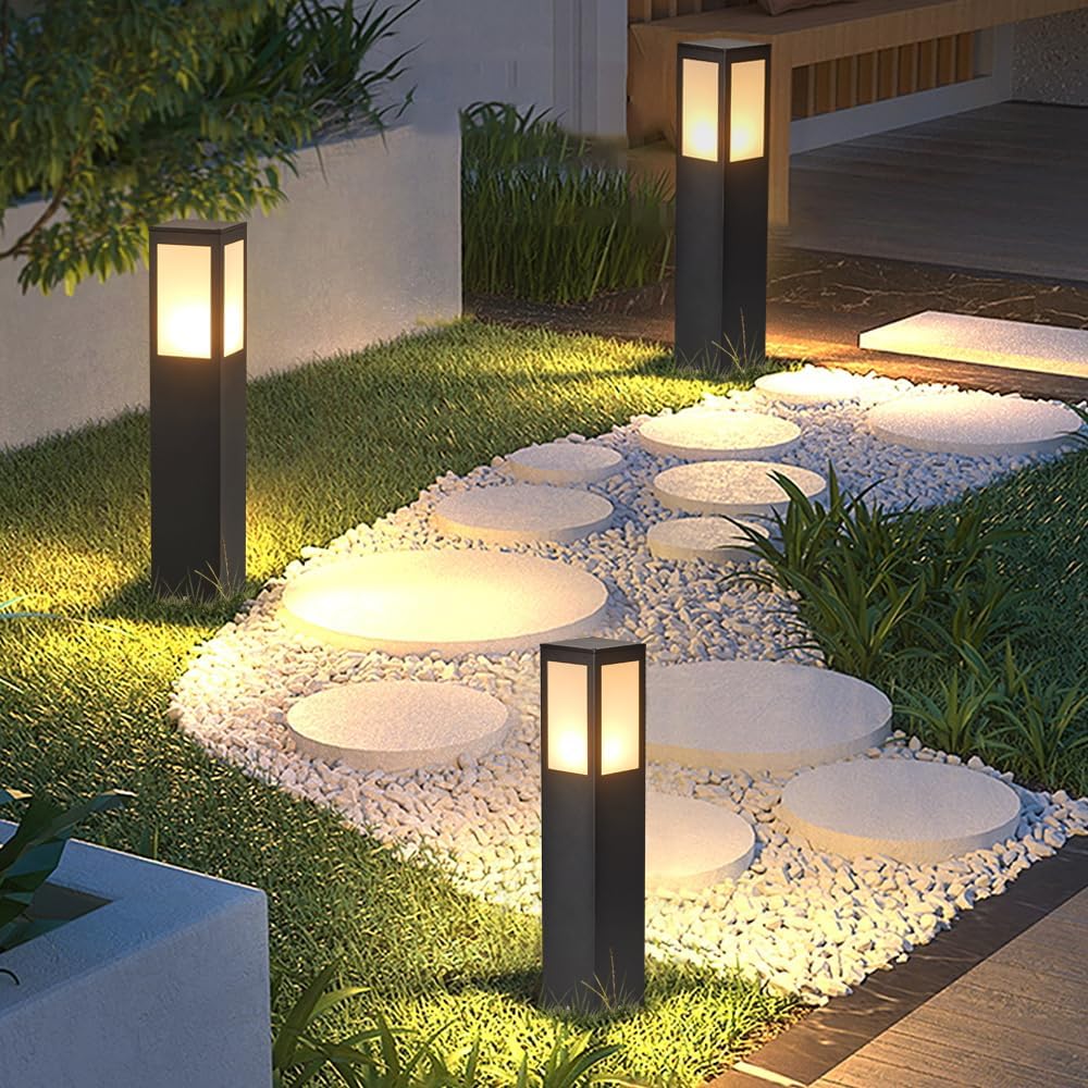 Outdoor Path Light, Post Lights,LED Bollard Lamp for Walkway, Garden, Yard (24 inches)