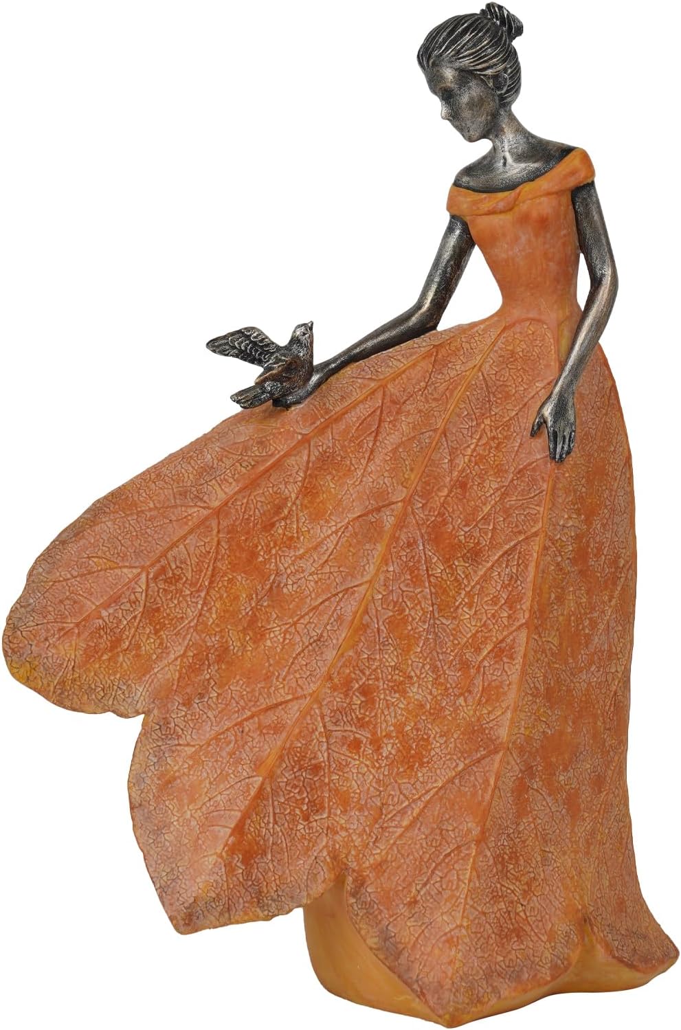 Guichifun Fairy Statue Collection Home Decoration - Leaf Angel Girls Resin Home Garden Decor for Outside or Inside Rustic Fairy Garden Outdoor Yard Figurines Gifts for Women 8.5 x 5.25 x 12 Inch