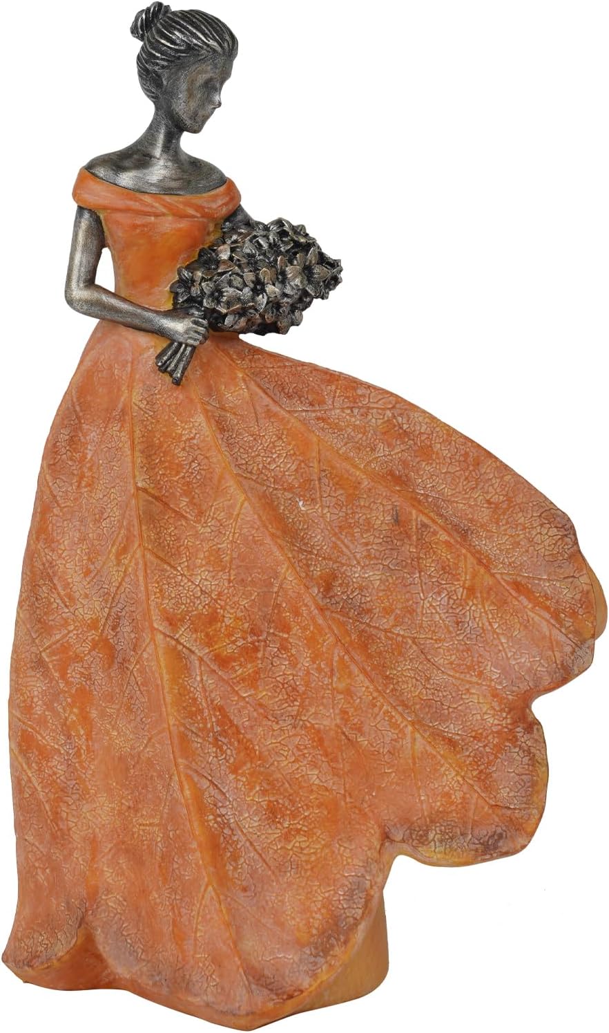 Guichifun Fairy Statue Collection Home Decoration - Leaf Angel Girls Resin Home Garden Decor for Outside or Inside Rustic Fairy Garden Outdoor Yard Figurines Gifts for Women 8.5 x 5.25 x 12 Inch