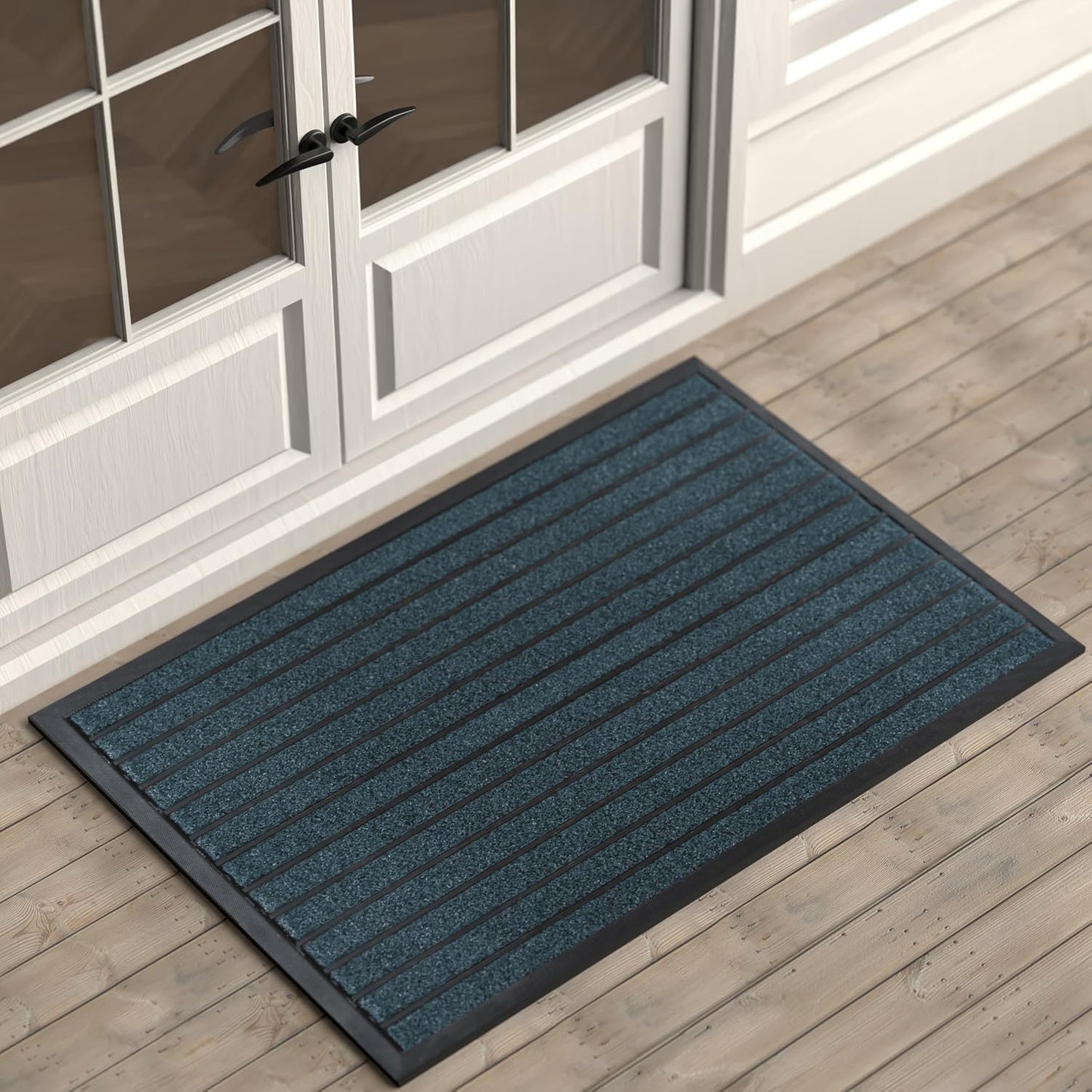 ubdyo Extra Durable Door Mat - Dirt Trapping Outdoor Welcome Mats - Non-Slip Outdoor Indoor Entrance - Low Profile Front Doormat (36" x 24", Bright Brown)