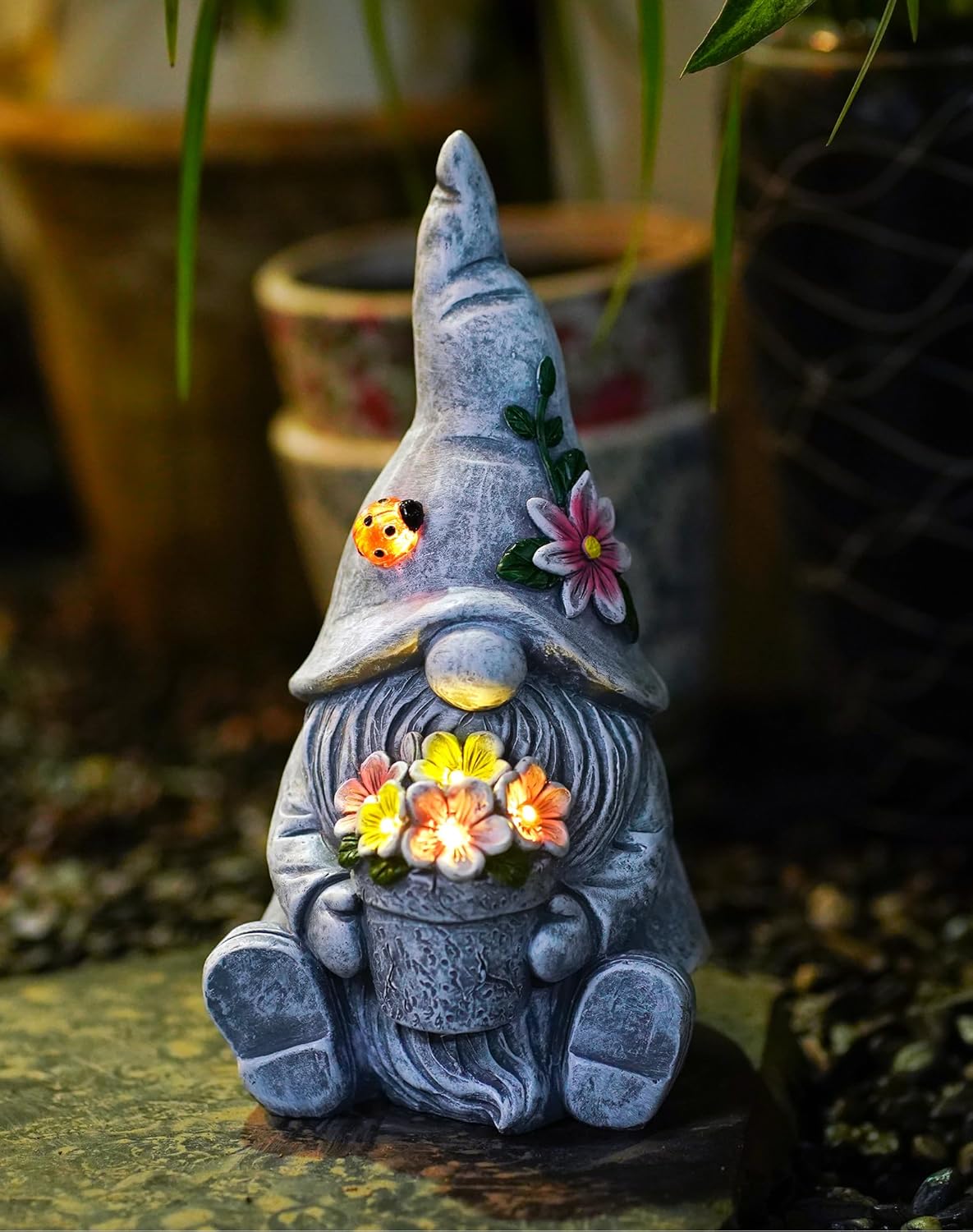 Goodeco Dog Statue with Solar Butterfly - Ideal Gifts for Dad, Mom or Birthdays, Beautifully Crafted Outdoor Decorations to Wow Your Guests