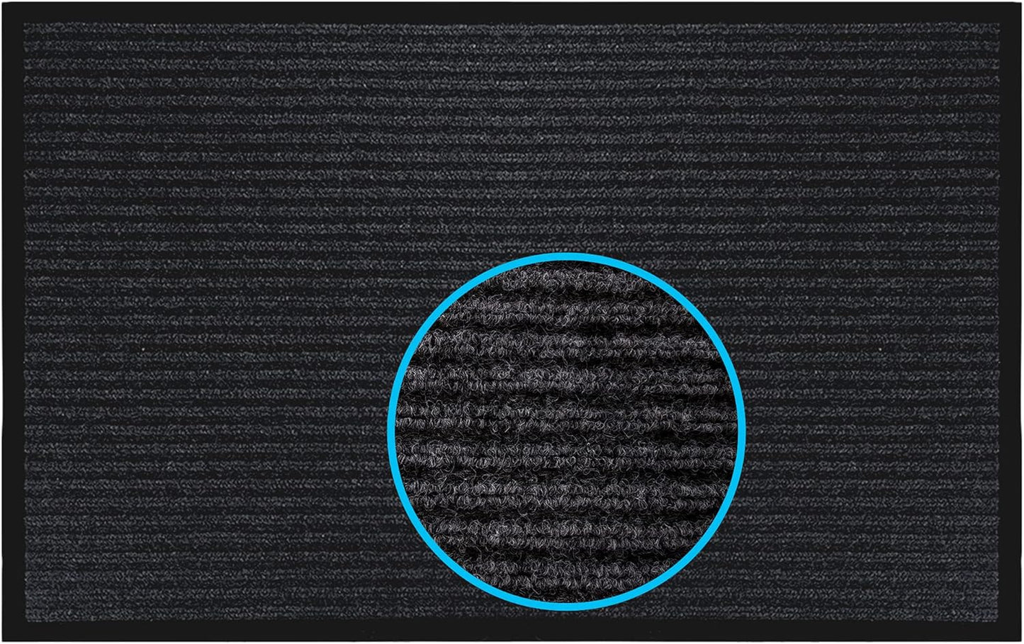 LuxUrux® Durable Rubber 3'x5' Commercial Door Mat - Heavy Duty, Indoor/Outdoor, Easy Clean, Waterproof, Commercial Floor Mat for Entry, Patio, Garage - Stylish Striped Gray Design (3 x 5 Feet)
