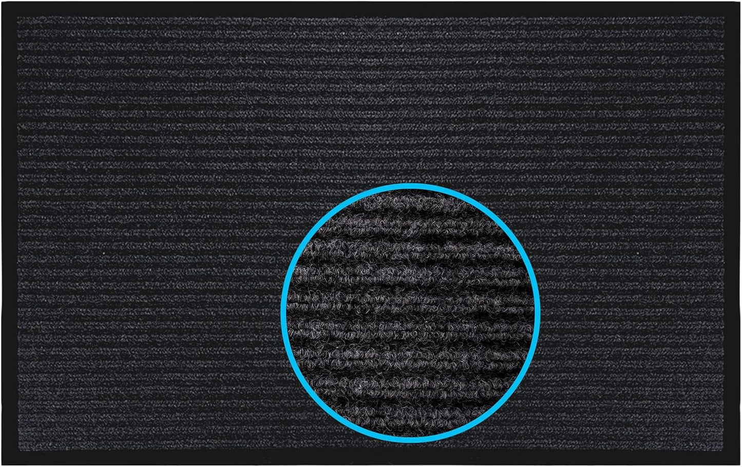 LuxUrux® Durable Rubber 3'x5' Commercial Door Mat - Heavy Duty, Indoor/Outdoor, Easy Clean, Waterproof, Commercial Floor Mat for Entry, Patio, Garage - Stylish Striped Gray Design (3 x 5 Feet)