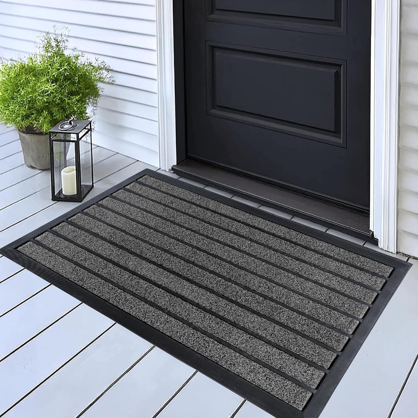 ubdyo Extra Durable Door Mat - Dirt Trapping Outdoor Welcome Mats - Non-Slip Outdoor Indoor Entrance - Low Profile Front Doormat (36" x 24", Bright Brown)