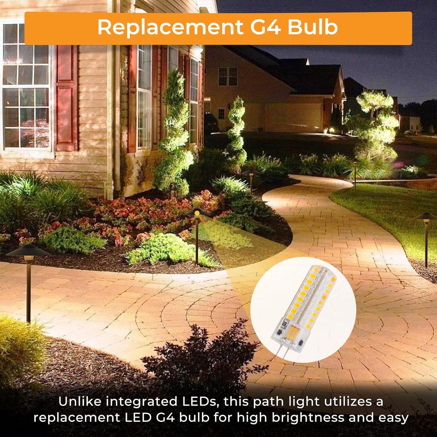 Gardencoin Low Voltage Pathway Lights (8.5'' Shade, 21.5'' Tall),12V Outdoor LED Landscape Path Lights Wired, Aluminum Pathway Lighting with 3W 2700K Replaceable Bulb for Walkway Garden Yard, 6 Pack