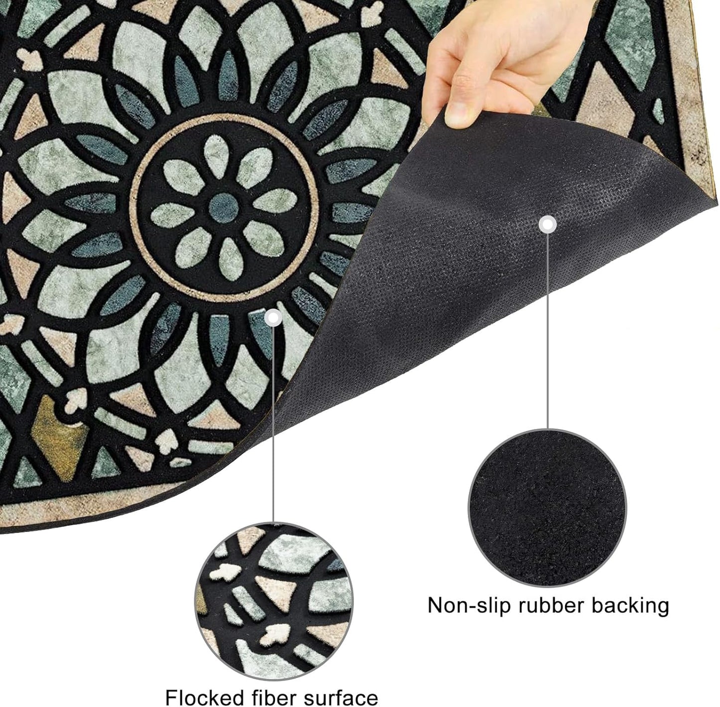 CHICHIC Welcome Door Mat 24 x 36 Inch Front Doormat Outdoors for Home Entrance Outdoors Mat for Outside Entry Way Doormat Entry Rugs, Heavy Duty Non Slip Rubber Back Low Profile, Flower