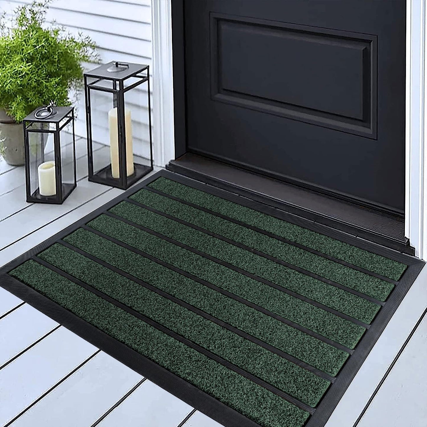 ubdyo Extra Durable Door Mat - Dirt Trapping Outdoor Welcome Mats - Non-Slip Outdoor Indoor Entrance - Low Profile Front Doormat (36" x 24", Bright Brown)