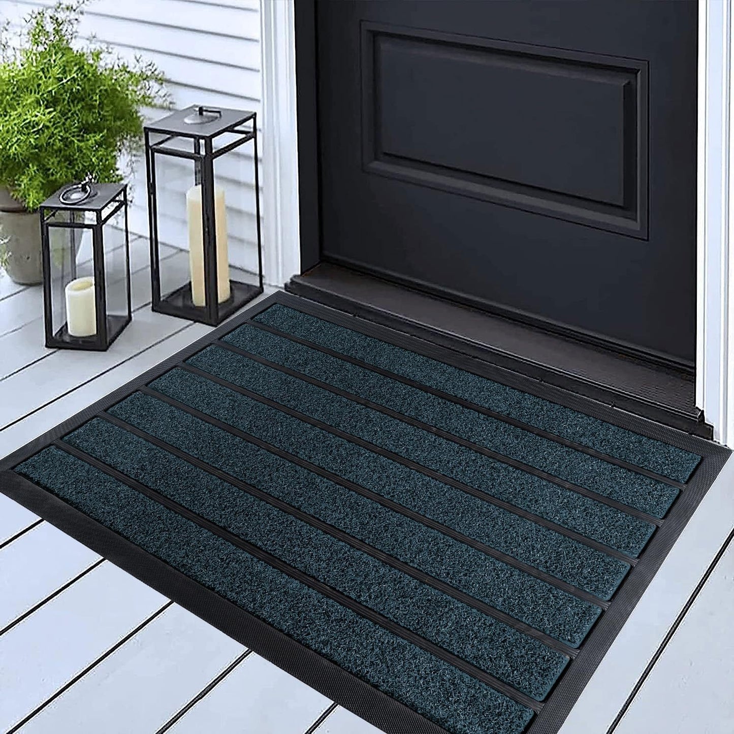 ubdyo Extra Durable Door Mat - Dirt Trapping Outdoor Welcome Mats - Non-Slip Outdoor Indoor Entrance - Low Profile Front Doormat (36" x 24", Bright Brown)