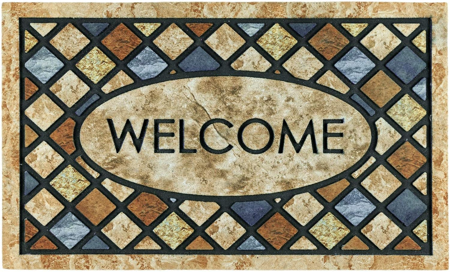 CHICHIC Welcome Door Mat 24 x 36 Inch Front Doormat Outdoors for Home Entrance Outdoors Mat for Outside Entry Way Doormat Entry Rugs, Heavy Duty Non Slip Rubber Back Low Profile, Flower