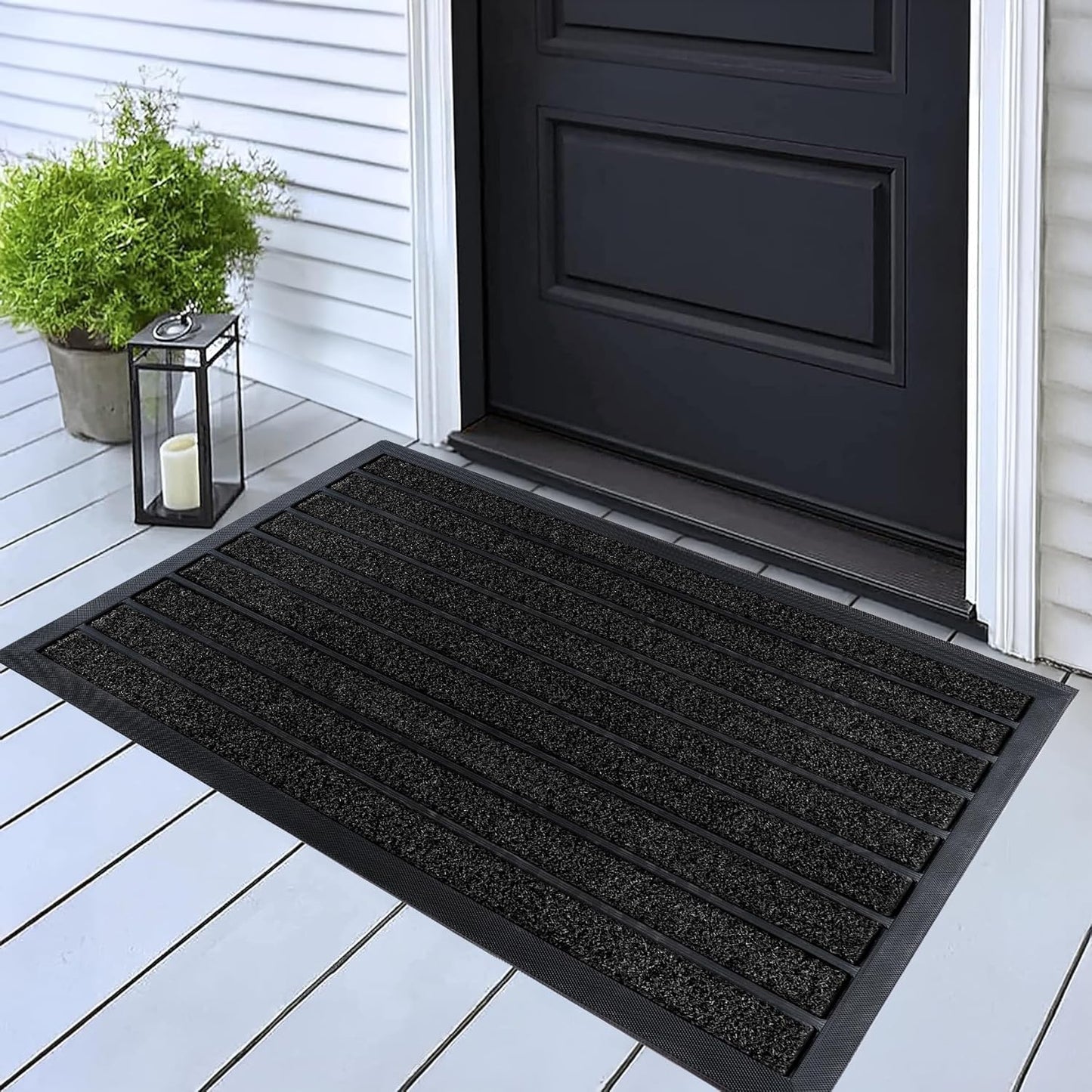ubdyo Extra Durable Door Mat - Dirt Trapping Outdoor Welcome Mats - Non-Slip Outdoor Indoor Entrance - Low Profile Front Doormat (36" x 24", Bright Brown)
