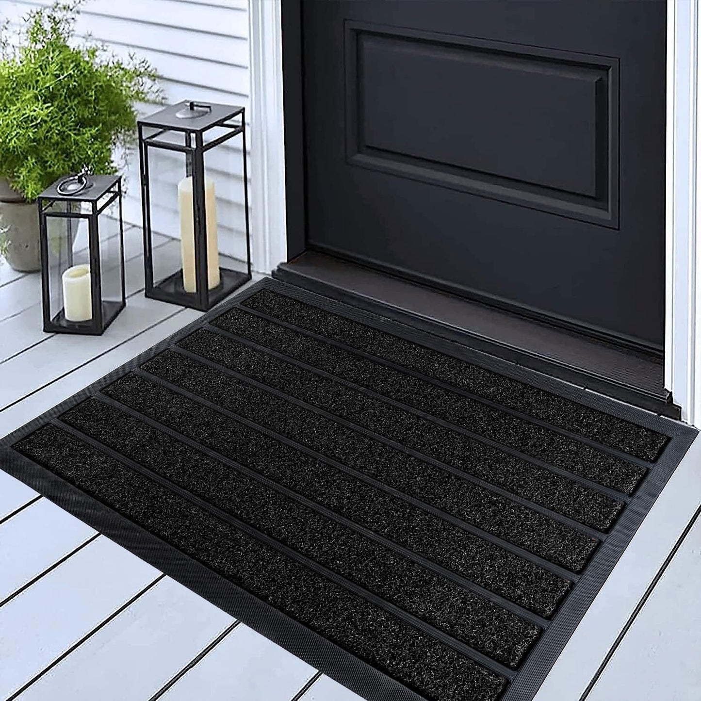 ubdyo Extra Durable Door Mat - Dirt Trapping Outdoor Welcome Mats - Non-Slip Outdoor Indoor Entrance - Low Profile Front Doormat (36" x 24", Bright Brown)