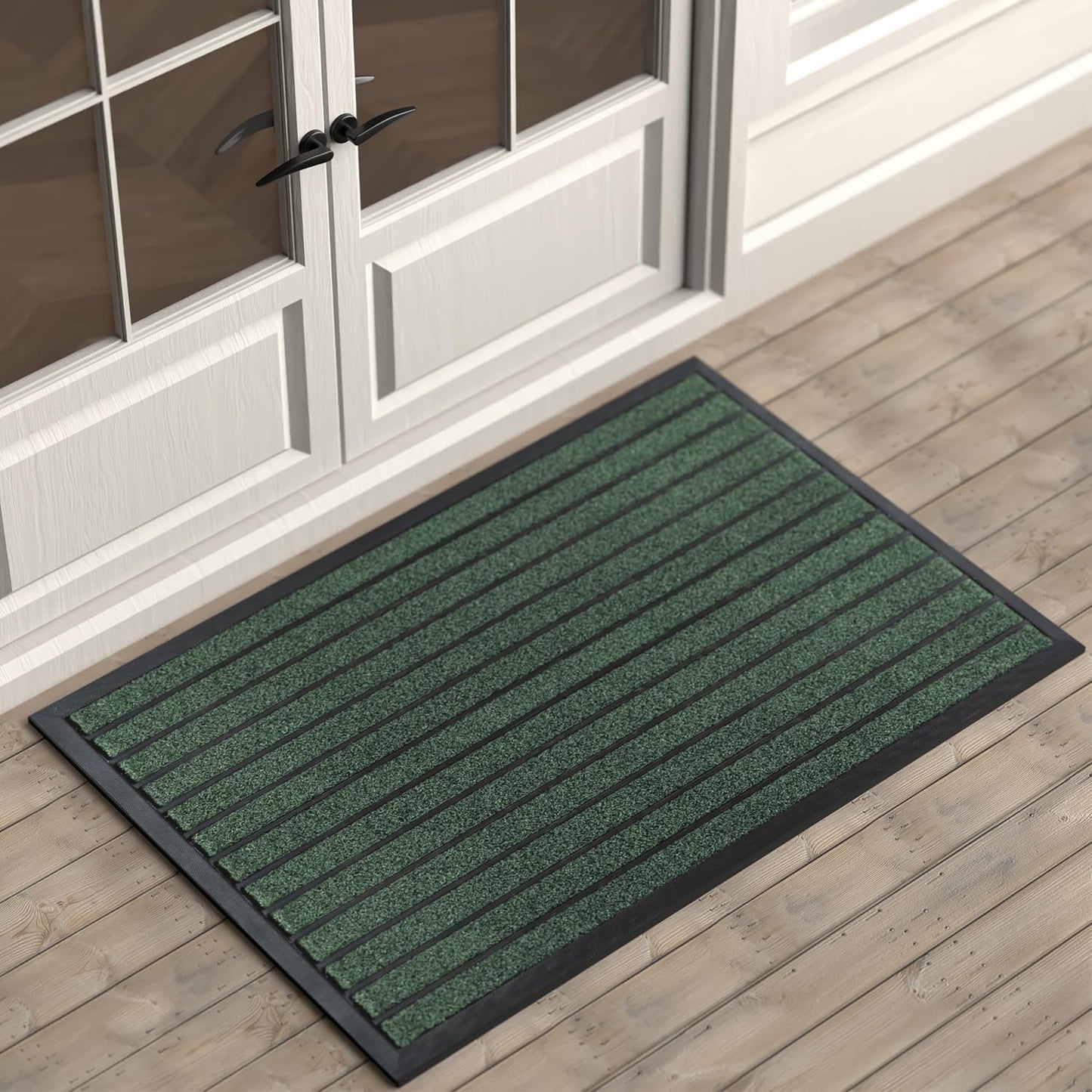 ubdyo Extra Durable Door Mat - Dirt Trapping Outdoor Welcome Mats - Non-Slip Outdoor Indoor Entrance - Low Profile Front Doormat (36" x 24", Bright Brown)