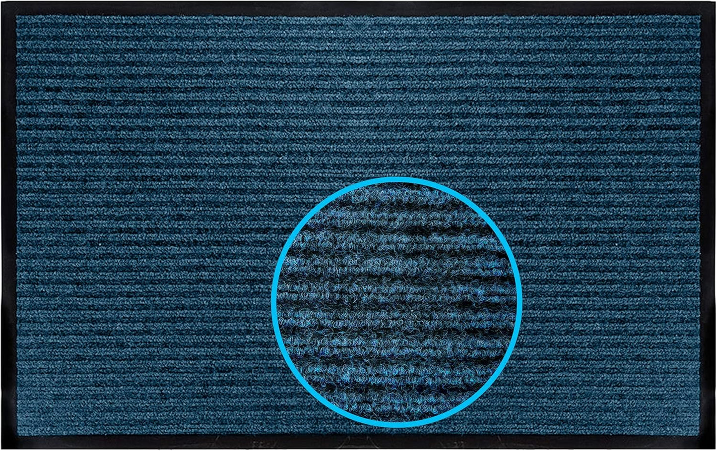 LuxUrux® Durable Rubber 3'x5' Commercial Door Mat - Heavy Duty, Indoor/Outdoor, Easy Clean, Waterproof, Commercial Floor Mat for Entry, Patio, Garage - Stylish Striped Gray Design (3 x 5 Feet)