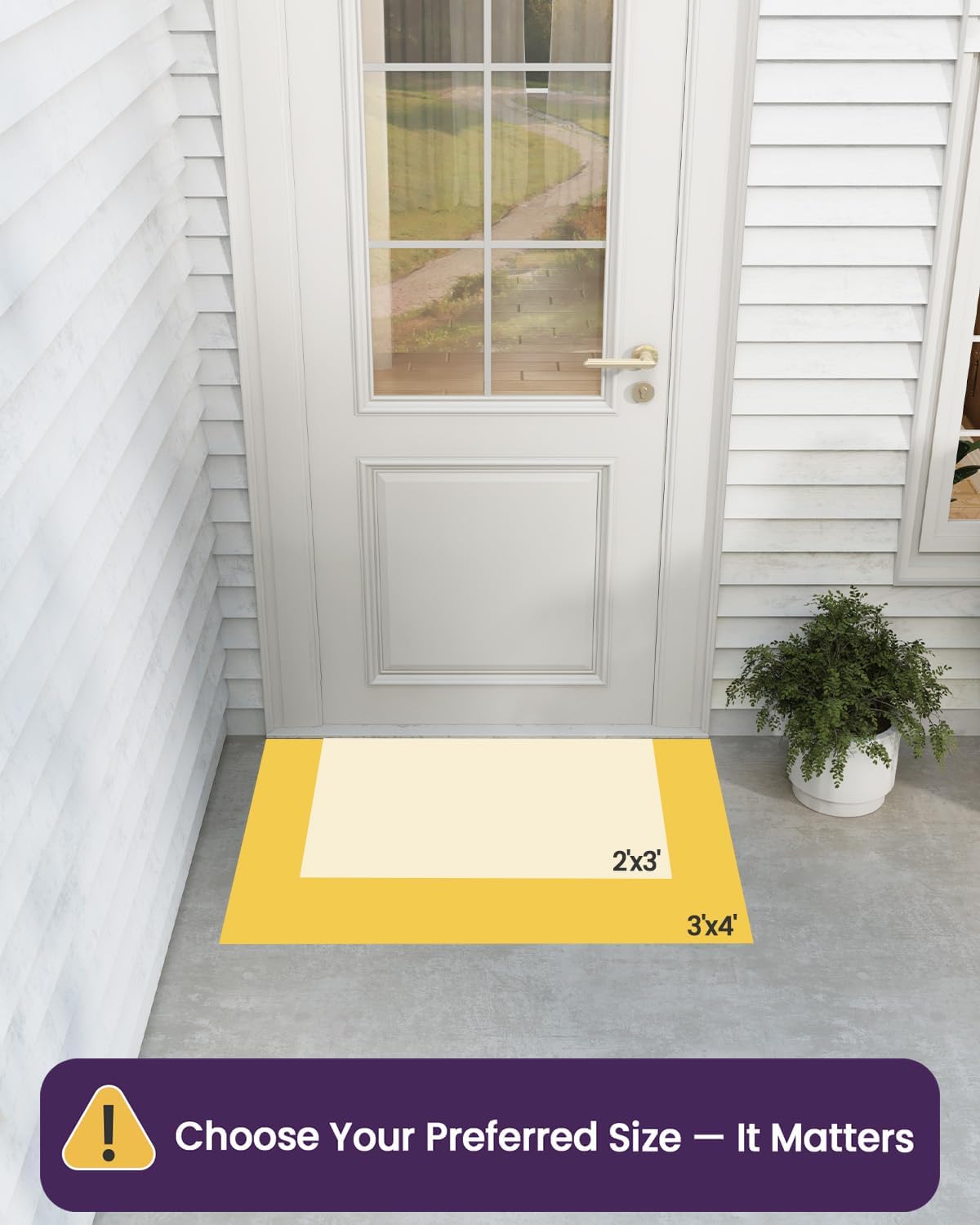 DEXI Front Door Mats Outside Entrance, Heavy Duty Non-Slip Rubber Entry Mat, Dirt Trapping Waterproof Low-Profile Welcome Doormat for Entryway, 36x48, Black
