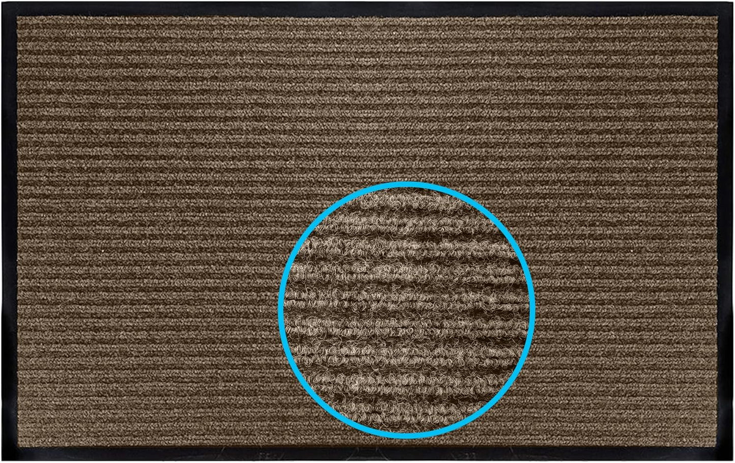 LuxUrux® Durable Rubber 3'x5' Commercial Door Mat - Heavy Duty, Indoor/Outdoor, Easy Clean, Waterproof, Commercial Floor Mat for Entry, Patio, Garage - Stylish Striped Gray Design (3 x 5 Feet)