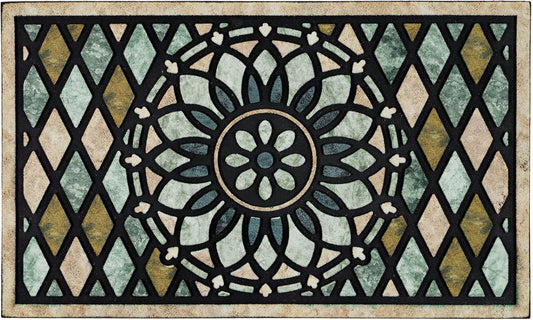 CHICHIC Welcome Door Mat 24 x 36 Inch Front Doormat Outdoors for Home Entrance Outdoors Mat for Outside Entry Way Doormat Entry Rugs, Heavy Duty Non Slip Rubber Back Low Profile, Flower