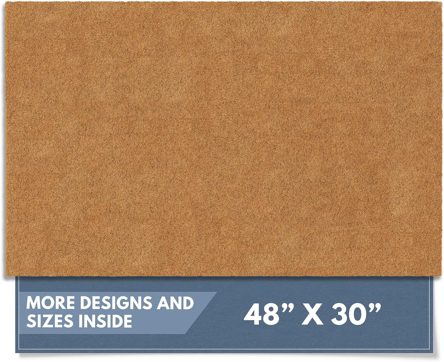Barnyard Designs Natural Coco Coir Heavy Duty Backing Doormat - Large Cute Non-Slip Front Door Welcome Mat for Outside Entrance or Porch Entry, Brown (24x36, Border)