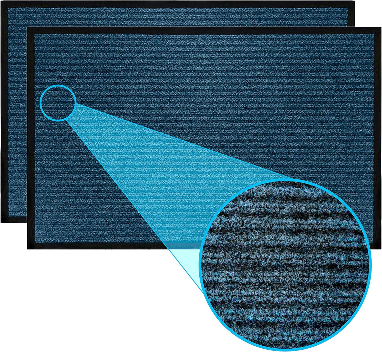 LuxUrux® Durable Rubber 3'x5' Commercial Door Mat - Heavy Duty, Indoor/Outdoor, Easy Clean, Waterproof, Commercial Floor Mat for Entry, Patio, Garage - Stylish Striped Gray Design (3 x 5 Feet)