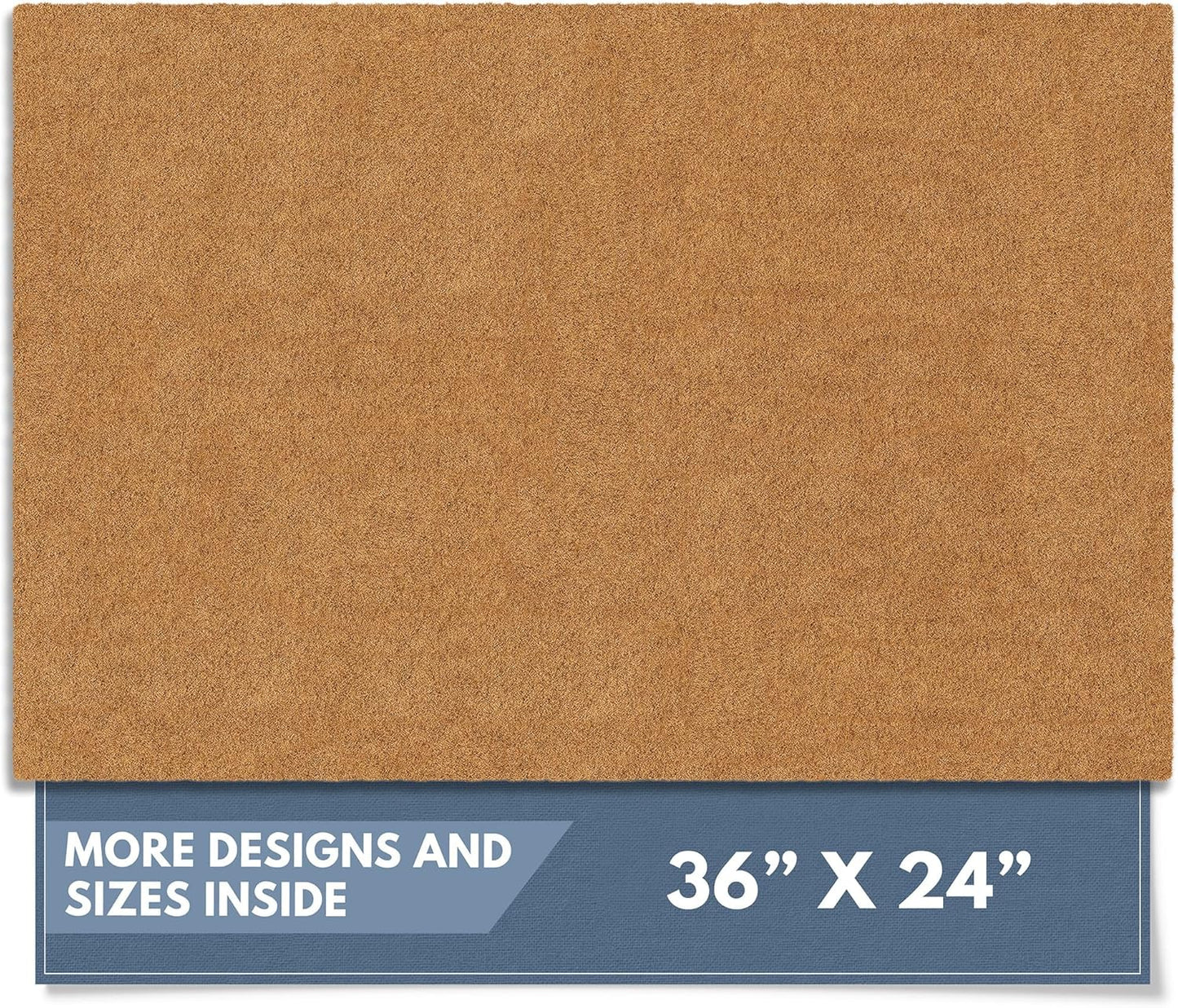 Barnyard Designs Natural Coco Coir Heavy Duty Backing Doormat - Large Cute Non-Slip Front Door Welcome Mat for Outside Entrance or Porch Entry, Brown (24x36, Border)